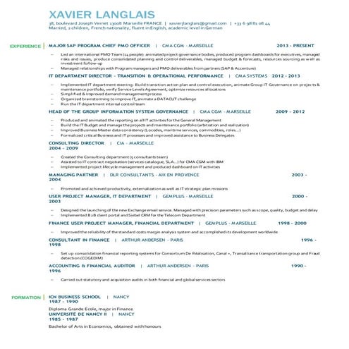 Xavier Langlais - Resume