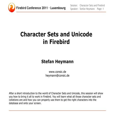 Character Sets and Unicode in Firebird