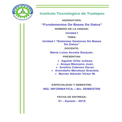 Sistemas gestores de bases de datos.