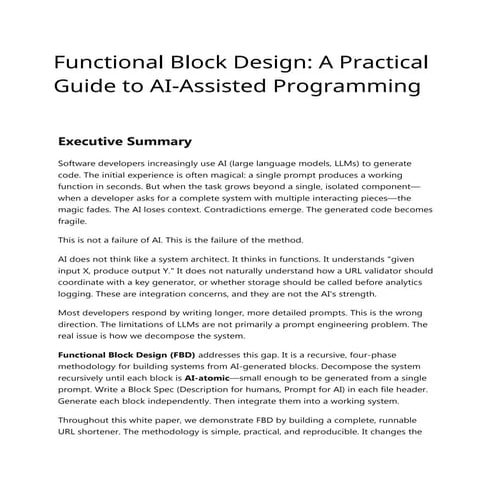 Functional Block Design: A Practical Guide to AI-Assisted Programming ...
