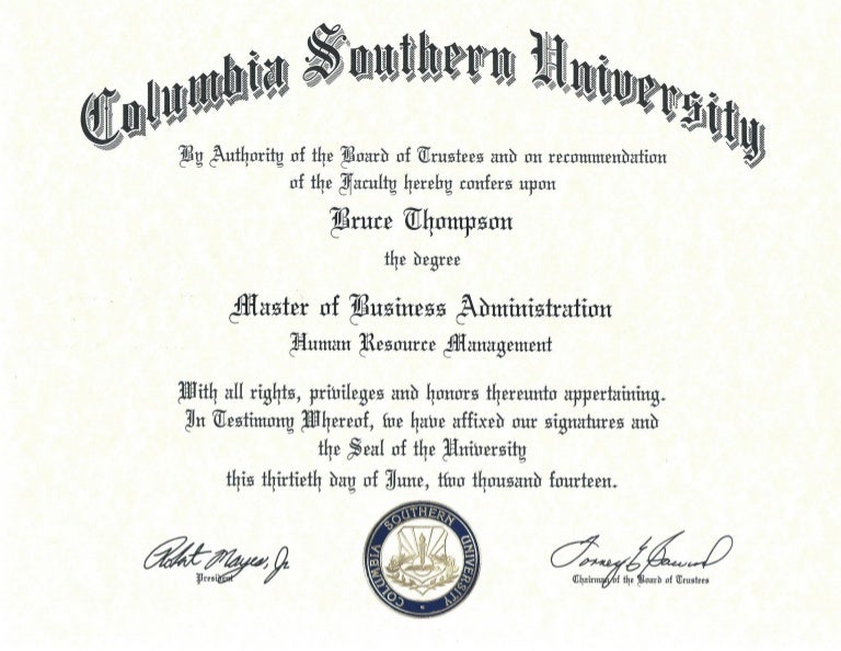 MBA from Columbia Southern University