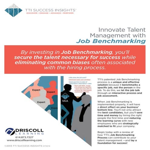 Job Benchmarking, Driscoll Learning