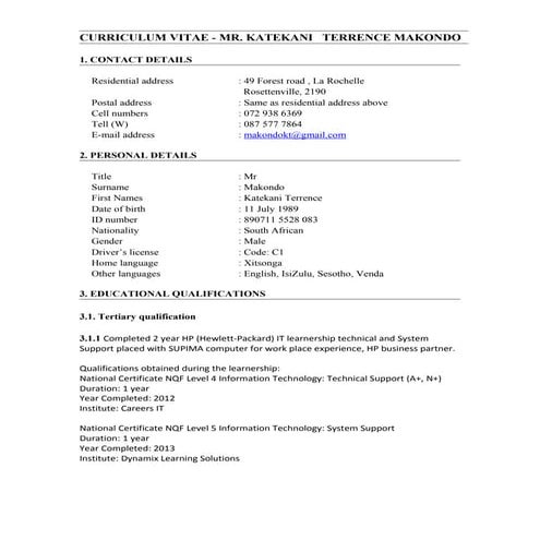 CV  (Katekani Terrence Makondo)-word doc