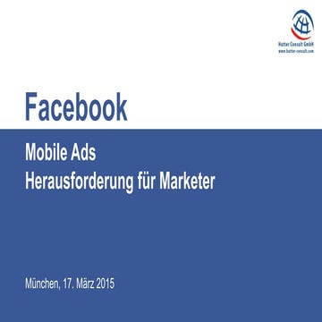 Facebook Mobile Ads - Herausforderung für Marketer