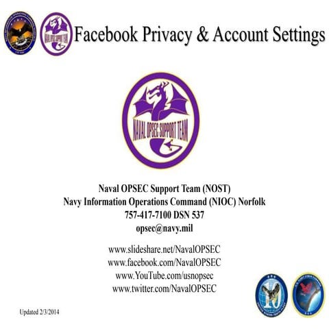 Facebook Privacy and Account Settings - Navy OPSEC
