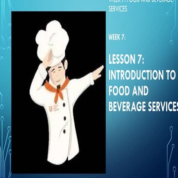 Comprehensive Grade 7 Food and Beverage Services Lesson Plan | DOCX