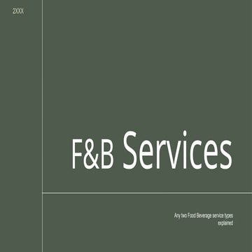F&B Services.pptxhshdjdjdhdhhduwj4hrucncnd | PPTX