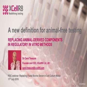 Replacing animal-derived components in regulatory in vitro tests