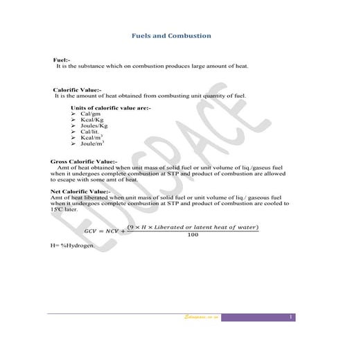 Fuels And Combustion