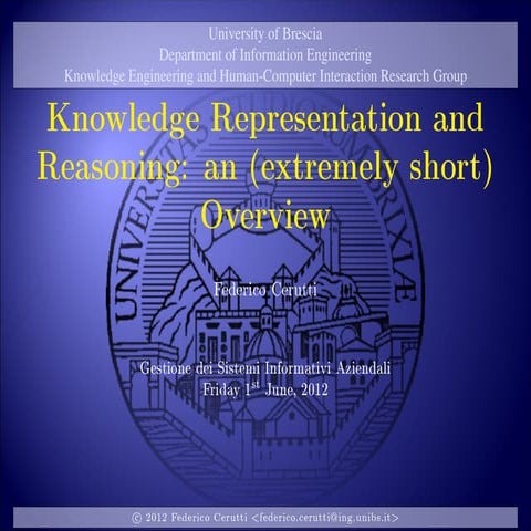 Cerutti--Knowledge Representation and Reasoning (postgrad seminar @ Universit...