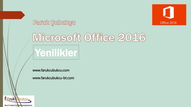 Microsoft Office2016 ve Excel 2016 Yenilikleri