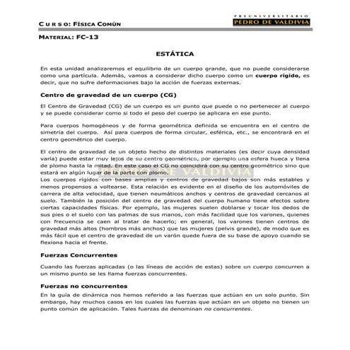 Estática (FC13 - PDV 2013)