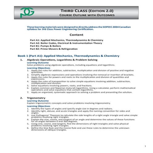 third class objectives