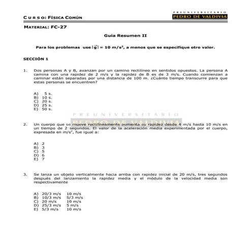 Guía Resumen II: Ejercitación (FC27 - PDV 2013)
