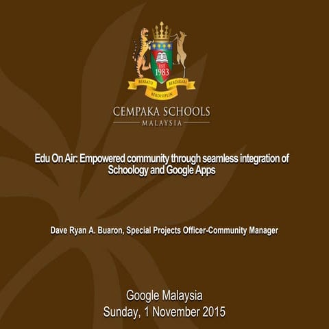 Google Education on Air Keynote: Dave Ryan Buaron