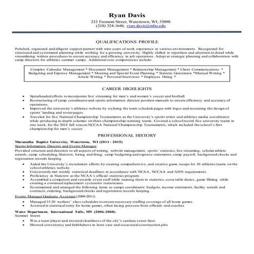 R.J. Guyer Baseball Operations Resume (11/11/13) | PDF