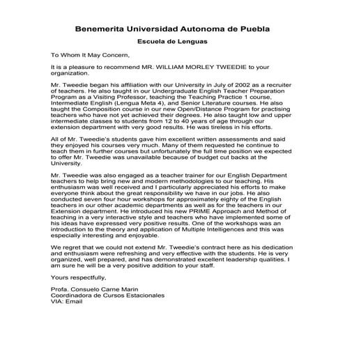 Professor Tweedie - Letter of Reference1