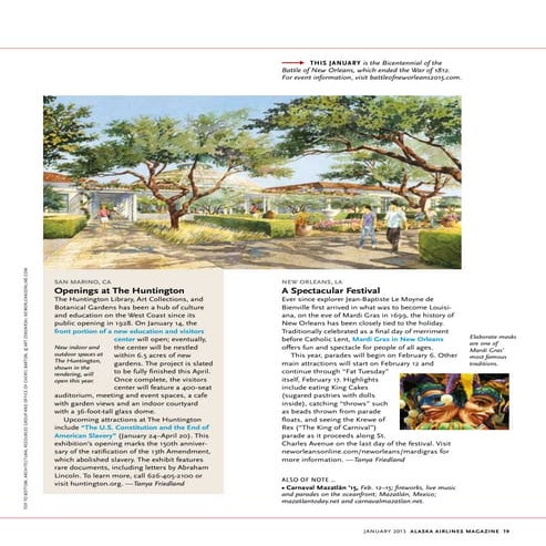 Alaska Airlines Magazine January Articles