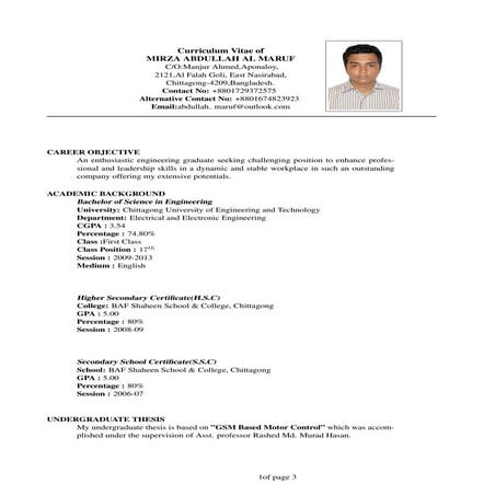 SAIDUL-EEE(CV) | PDF