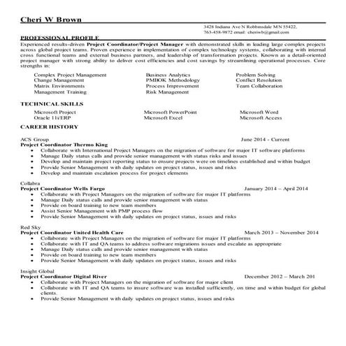 Cheri W Brown Resume 05-18-2015