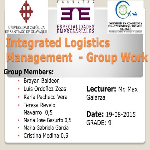 Integrated Logistics - Group Work2