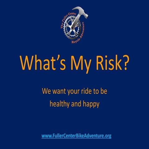 Fuller Center Bicycle Adventure - What's My Risk?