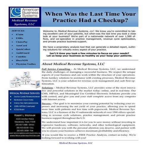 MEDICAL REVENUE SYSTEMS NL