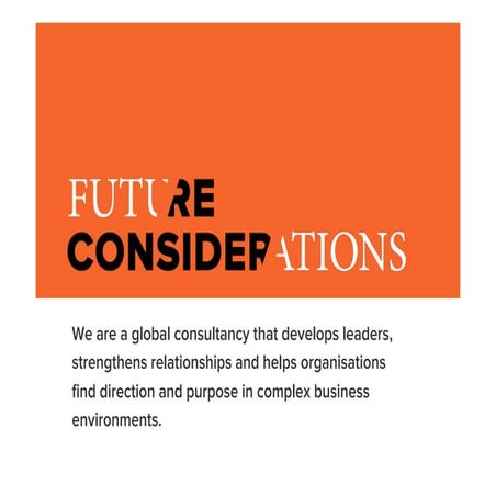 Future Considerations Introduction