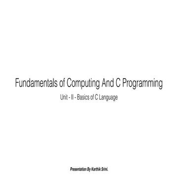 Fundamentals of Computing and C Programming - Part 1 | PDF ...