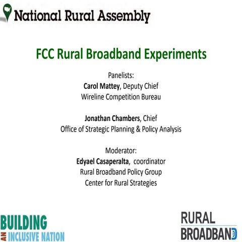 FCC Rural Broadband Experiments