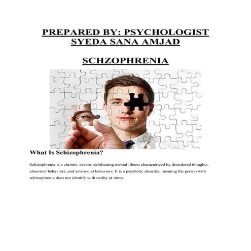 Schizophrenia & other psychotic disorder | PPT