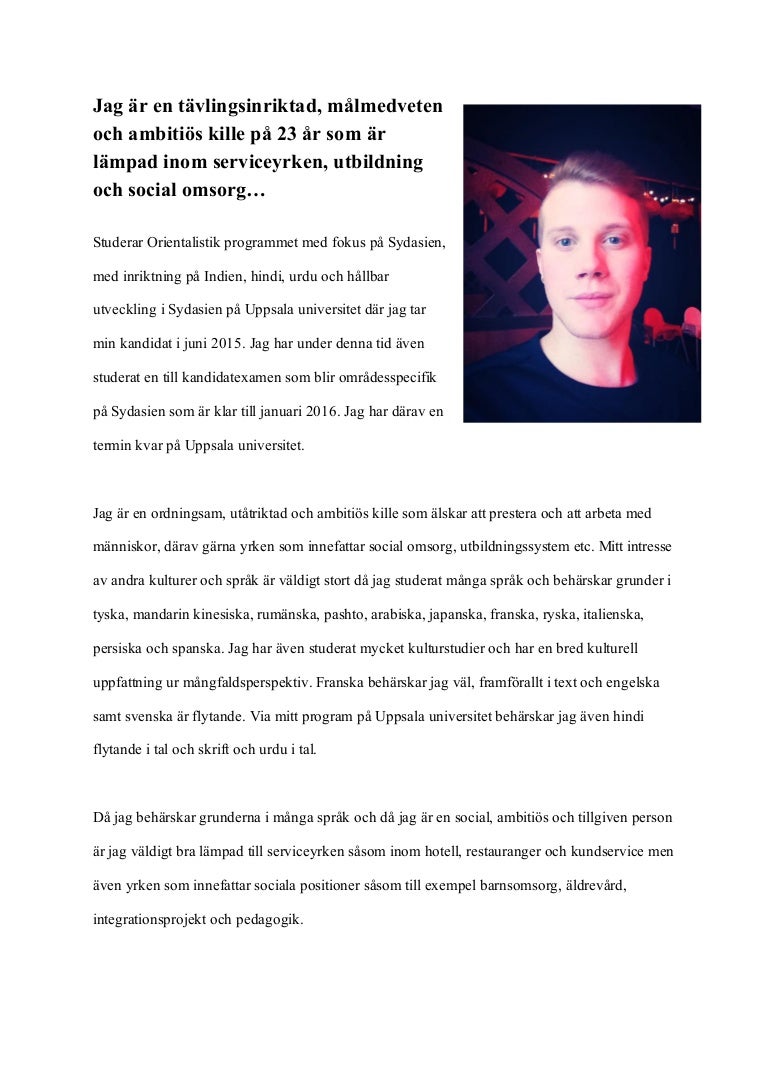 Personligt Brev Restaurang