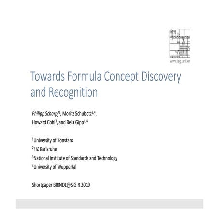 Scientific information analytics group, prof. gipp