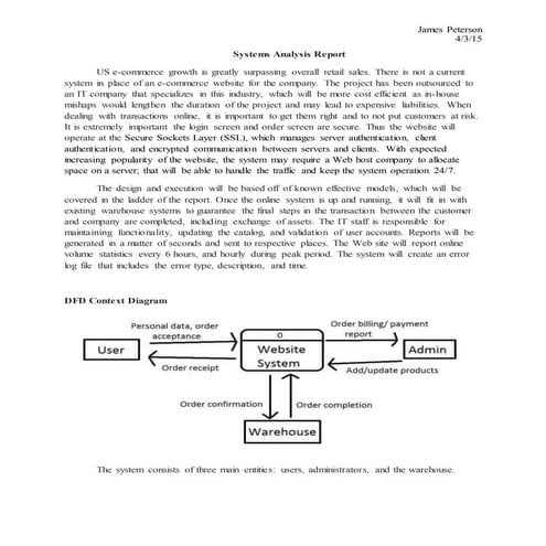 info 476 systems analyst report