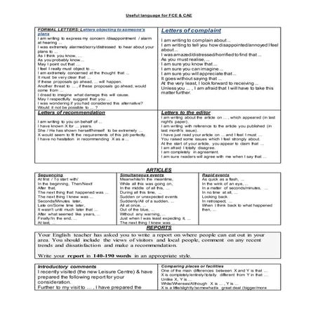 Fce and cae key words 4 speaking and writing