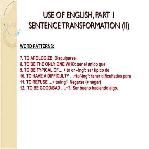 FCE USE OF ENGLISH PART 4 LEXICAL PHRASES II