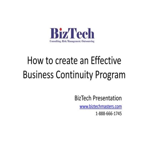 How to Create an Effective Business Continuity Program