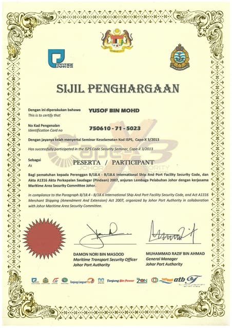 Certs-M3NERGY-Offshore-FPSO | PDF