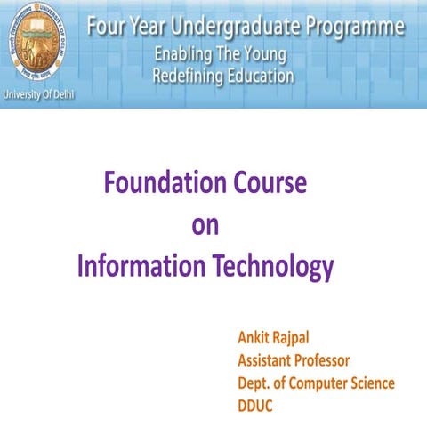 Foundation Course: Information Technology UNIT 4 | PPTX | Computer ...