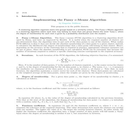 Fuzzy c means manual work | PPTX