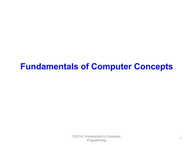 Fundamentals of Computer 