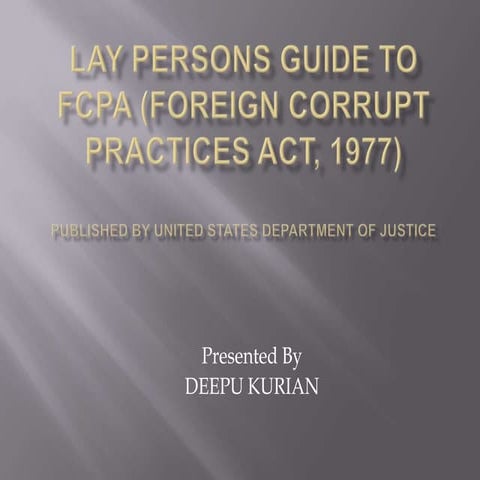Foreign Corrupt Practices Act PPT
