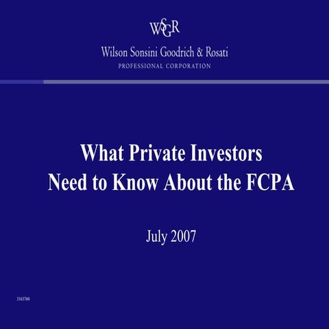 Fcpa bullet points