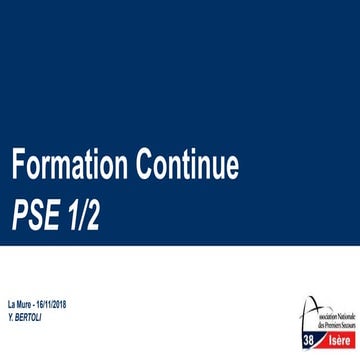 Formation Continue PSE - Nov 2018 | PPTX