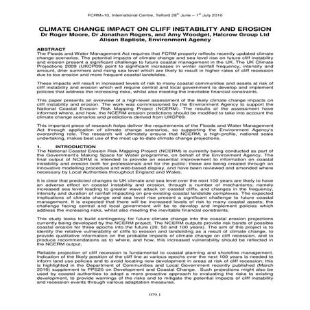 Climate Change Impact On Cliff Instability And Erosion