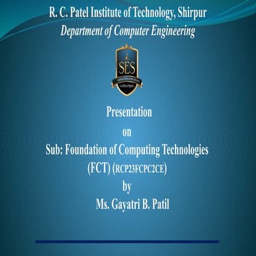 FCT UNIT 5 Foundation of computing technologies.pptx