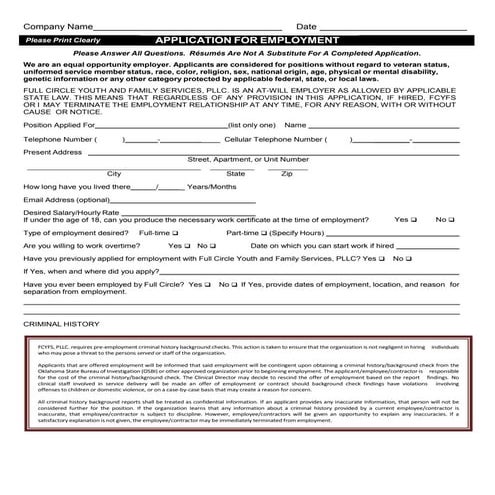 Church employment application | PDF