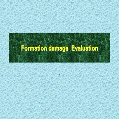 Formation damage evaluation