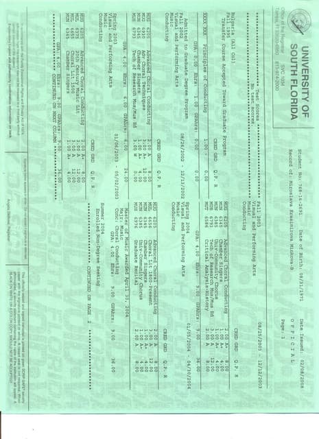 Ontario Student Transcript - RO | PDF