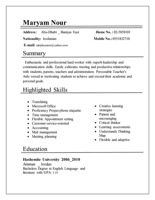 Robin cv update 16 | DOC